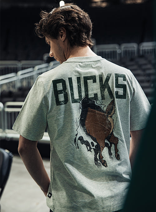 The Wild Collective Tear Through Milwaukee Bucks T-Shirt - model(back)