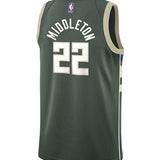 Youth Nike 2022 Icon Edition Khris Middleton Milwaukee Bucks Swingman Jersey-BACK
