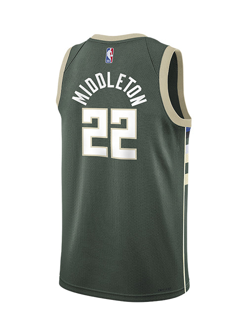 Youth Nike 2022 Icon Edition Khris Middleton Milwaukee Bucks Swingman Jersey-BACK