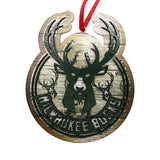 FOCO Raised Logo Mural Milwaukee Bucks Ornament