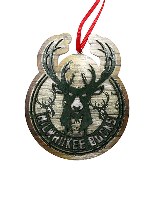 FOCO Raised Logo Mural Milwaukee Bucks Ornament