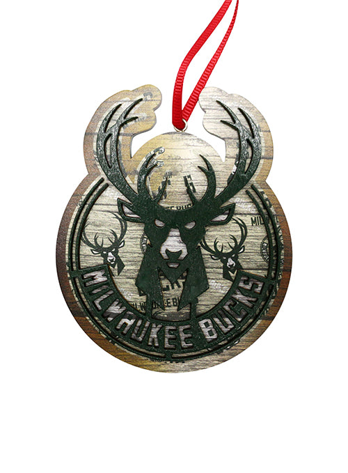 FOCO Raised Logo Mural Milwaukee Bucks Ornament