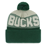 '47 Brand Bone Chill Milwaukee Bucks Knit Pom Cuff Hat-back