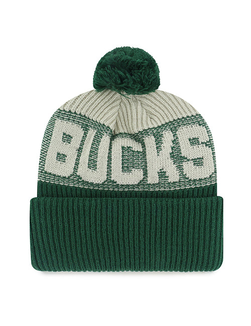 '47 Brand Bone Chill Milwaukee Bucks Knit Pom Cuff Hat-back