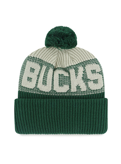'47 Brand Bone Chill Milwaukee Bucks Knit Pom Cuff Hat-back