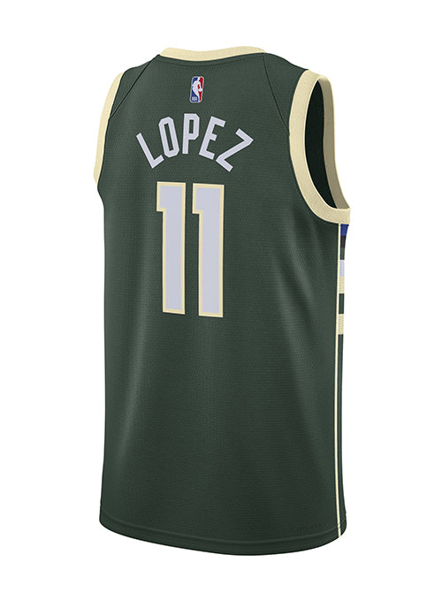 Nike 2022 Icon Edition Brook Lopez Milwaukee Bucks Swingman Jersey-BACK