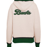 Women's Wear By Erin Andrews Milwaukee Bucks Back Script Hooded Sweater-back