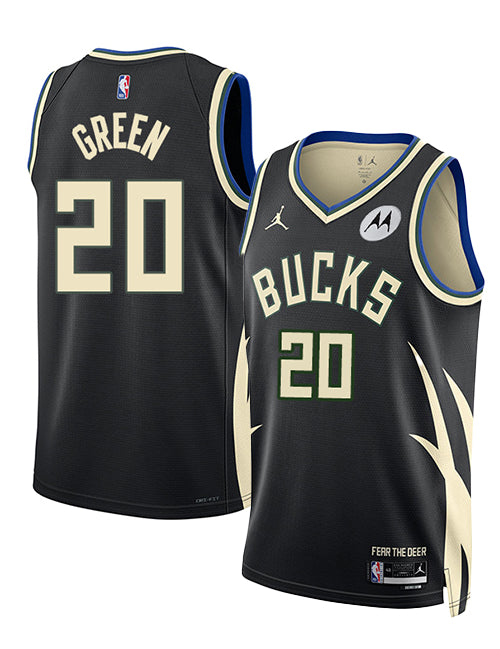 Jordan 2022 Statement Edition AJ Green Milwaukee Bucks Swingman Jersey-collage