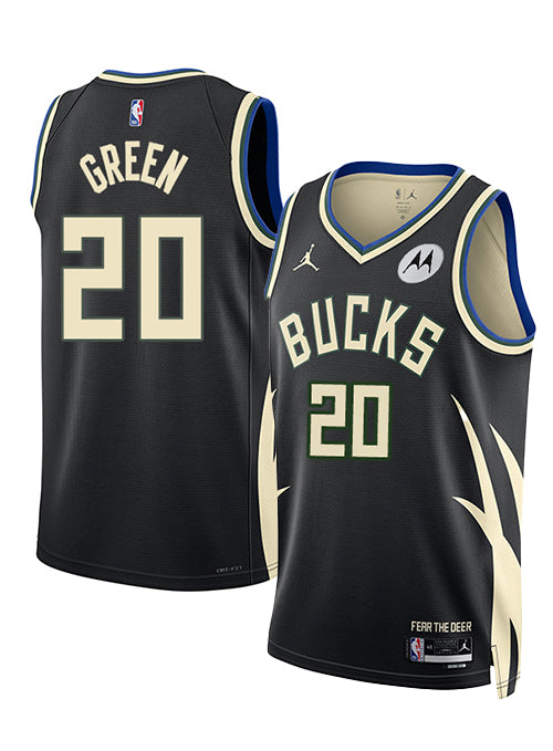 Jordan 2022 Statement Edition AJ Green Milwaukee Bucks Swingman Jersey-collage