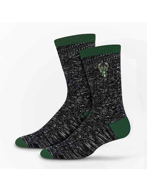 For Bare Feet Sierra Milwaukee Bucks Crew Socks