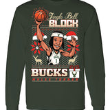 Bucks Pro Shop 2025 Holiday Sweater Myles Turner Milwaukee Bucks Long Sleeve T-Shirt