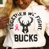 Roots Of Fight Breast Cancer Awareness White Milwaukee Bucks Hooded Sweatshirt-close up