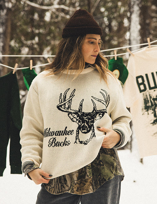 Bucks In Six x Lost Files In The Woods Milwaukee Bucks Knitted Sweater