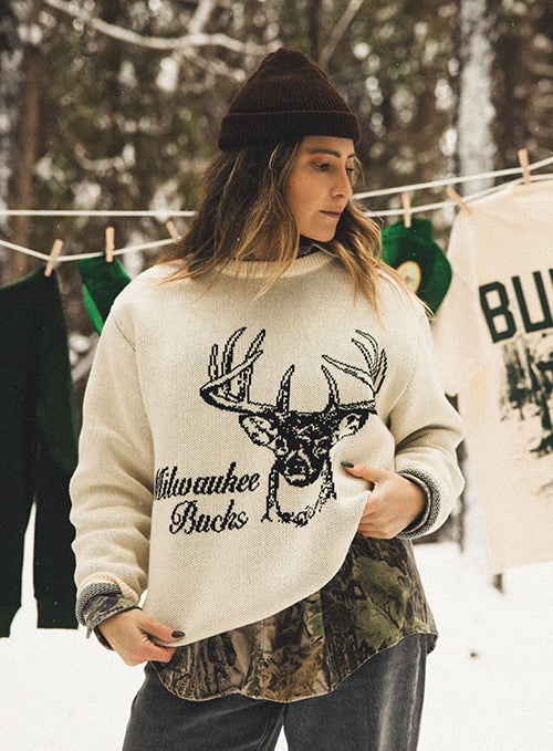 Bucks In Six x Lost Files In The Woods Milwaukee Bucks Knitted Sweater