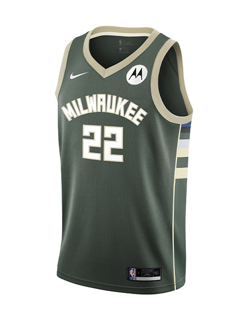 Youth Nike 2022 Icon Edition Khris Middleton Milwaukee Bucks Swingman Jersey-FRONT