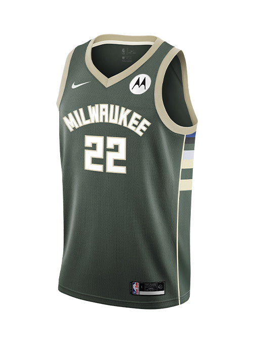 Youth Nike 2022 Icon Edition Khris Middleton Milwaukee Bucks Swingman Jersey-FRONT