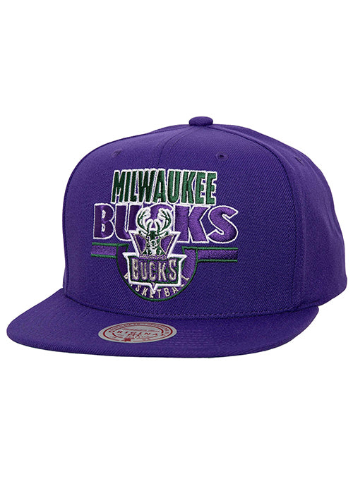 Mitchell & Ness HWC '93 Milwaukee Bucks Badge Line Snapback Hat-front