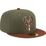 New Era 59Fifty Two Toned Color Pack Olive Milwaukee Bucks Fitted Hat-right