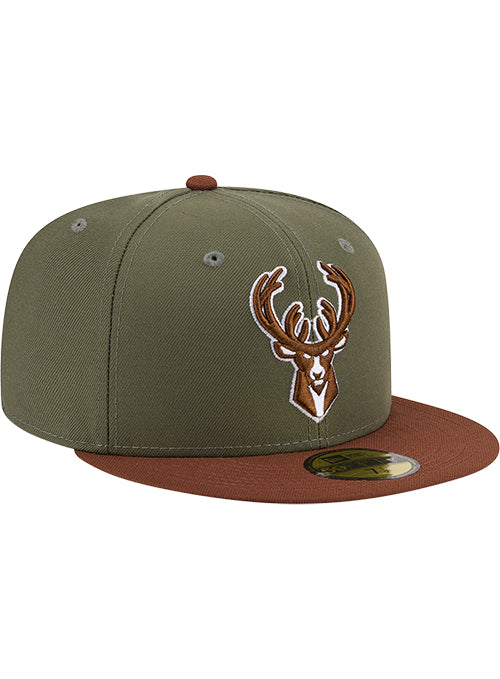 New Era 59Fifty Two Toned Color Pack Olive Milwaukee Bucks Fitted Hat-right