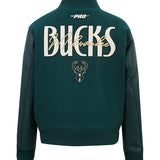 Women's Pro Standard Original Players Milwaukee Bucks Varsity Wool Jacket-back