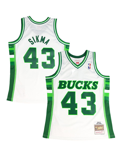 Mitchell & Ness HWC' 88 Jack Sikma Milwaukee Bucks Swingman Jersey-collage