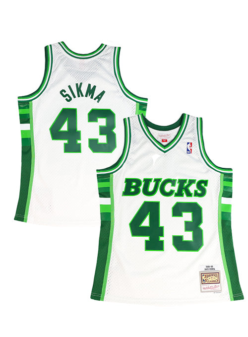 Mitchell & Ness HWC' 88 Jack Sikma Milwaukee Bucks Swingman Jersey-collage