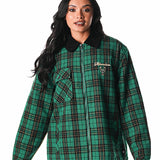 The Wild Collective x Bucks In Six Plaid Milwaukee Bucks Jacket-woman front