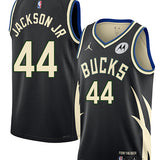 Jordan 2022 Statement Edition Andre Jackson Jr. Milwaukee Bucks Swingman Jersey-collage