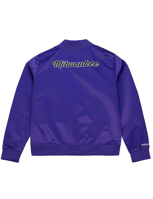 Women's Mitchell & Ness HWC '93 Milwaukee Bucks Script Satin Jacket-back