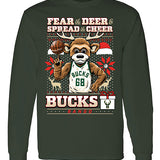 Bucks Pro Shop 2025 Holiday Sweater Bango Milwaukee Bucks Long Sleeve T-Shirt