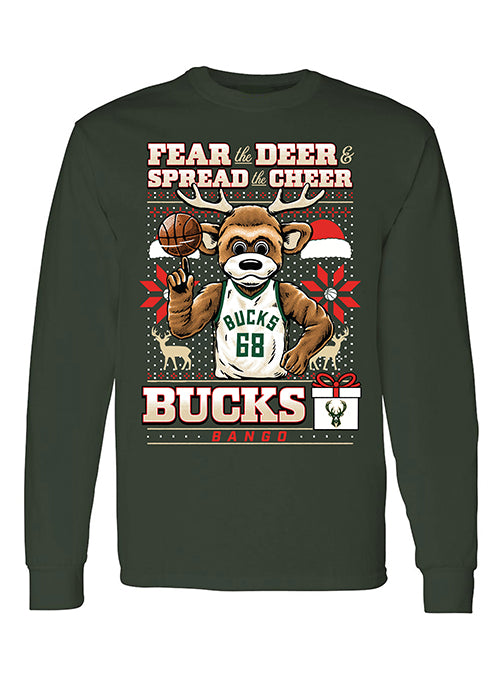 Bucks Pro Shop 2025 Holiday Sweater Bango Milwaukee Bucks Long Sleeve T-Shirt
