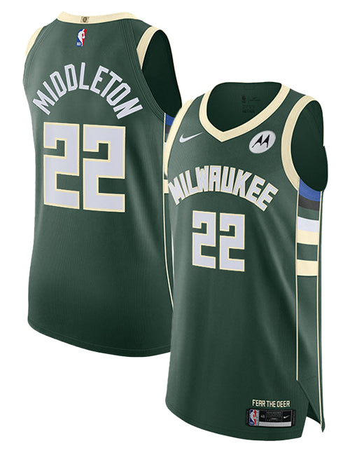 Nike 2022 Icon Edition Khris Middleton Milwaukee Bucks Authentic Jersey-COLLAGE