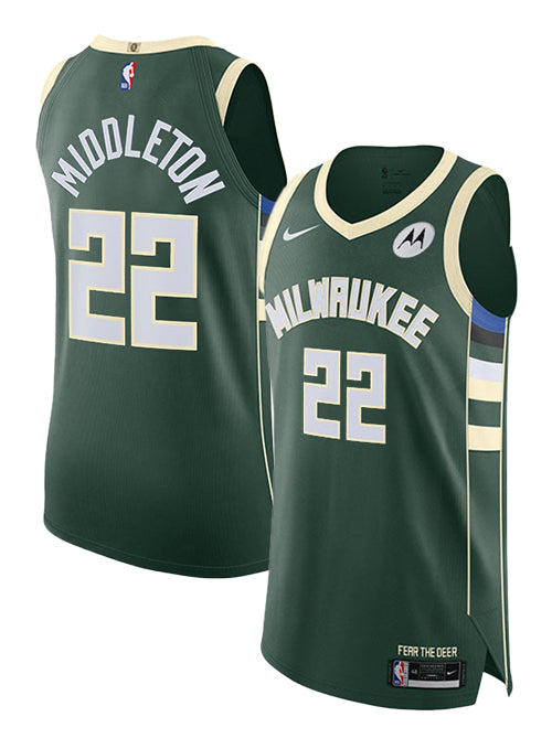 Nike 2022 Icon Edition Khris Middleton Milwaukee Bucks Authentic Jersey-COLLAGE