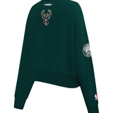 Women's Pro Standard Game Day Milwaukee Bucks Crewneck Sweatshirt-angled back