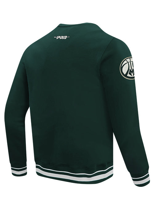 Pro Standard Original Players Milwaukee Bucks Crewneck Sweatshirt=angled back
