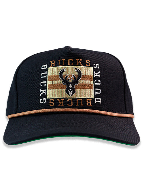 Pro Standard Stacked Stripe Milwaukee Bucks Adjustable Hat-front