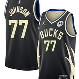 Jordan 2022 Statement Edition AJ Johnson Milwaukee Bucks Swingman Jersey-collage