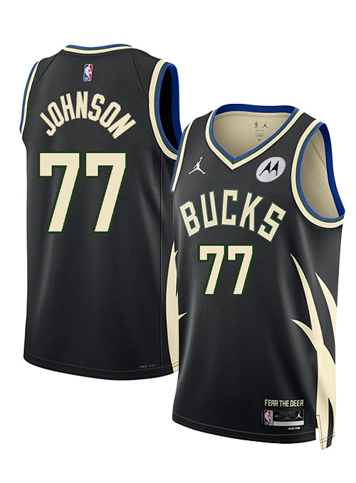 Jordan 2022 Statement Edition AJ Johnson Milwaukee Bucks Swingman Jersey-collage