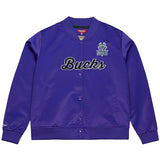 Women's Mitchell & Ness HWC '93 Milwaukee Bucks Script Satin Jacket-front