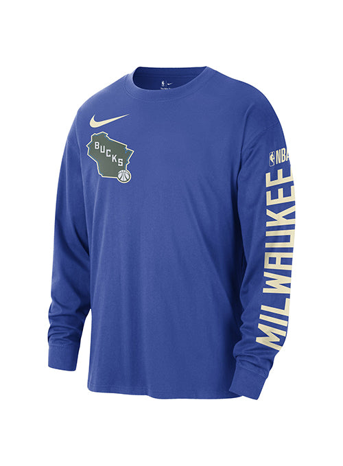 Nike 2024-2025 City Edition Max90 Milwaukee Bucks Long Sleeve T-Shirt-front