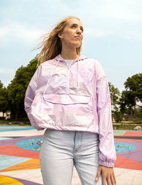 Women's Pro Standard Hologram Anarok Milwaukee Bucks Jacket-front