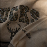 Women's Bucks In Six x The Wild Collective Crystal Milwaukee Bucks Crewneck Sweatshirt- close up