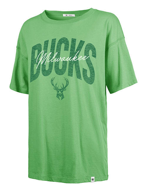 Women's '47 Brand Luminance Sadie Milwaukee Bucks T-Shirt-front