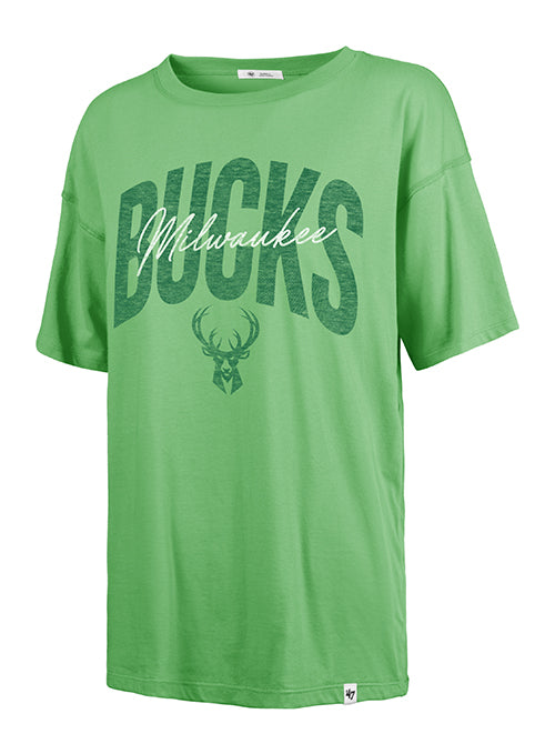 Women's '47 Brand Luminance Sadie Milwaukee Bucks T-Shirt-front