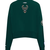 Women's Pro Standard Game Day Milwaukee Bucks Crewneck Sweatshirt-back