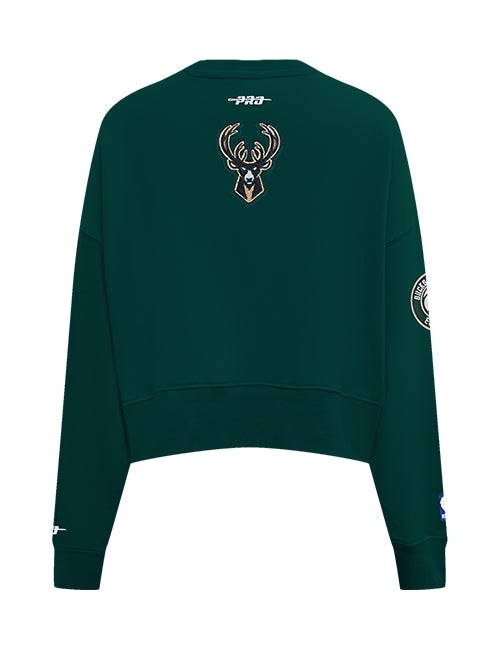 Women's Pro Standard Game Day Milwaukee Bucks Crewneck Sweatshirt-back