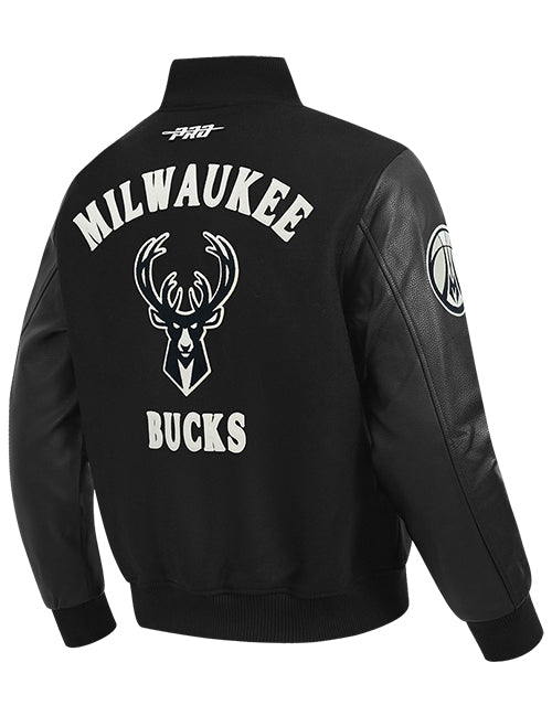 Pro Standard First Time Milwaukee Bucks Varsity Wool Jacket-angled back