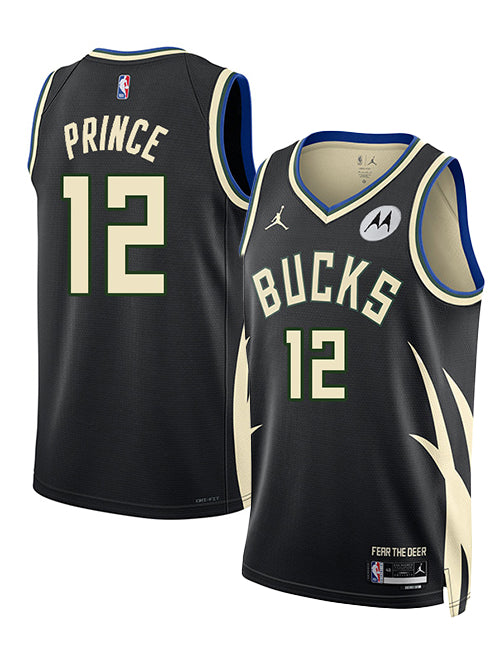 Jordan 2022 Statement Edition Taurean Prince Milwaukee Bucks Swingman Jersey-collage