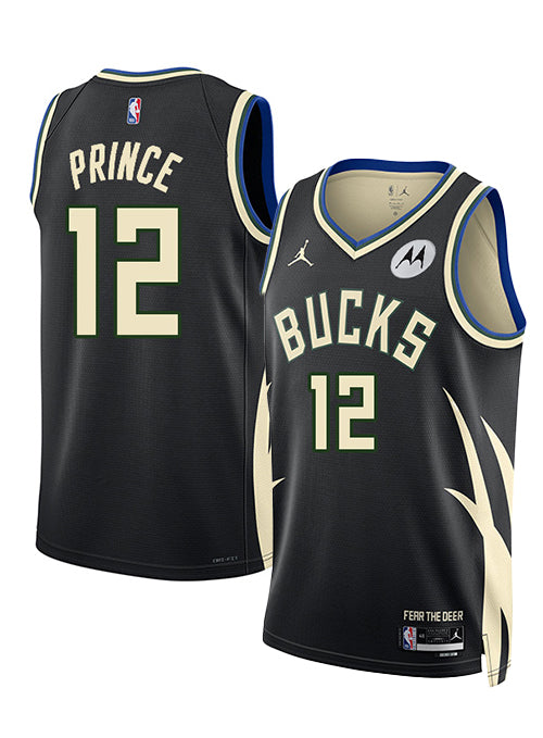 Jordan 2022 Statement Edition Taurean Prince Milwaukee Bucks Swingman Jersey-collage