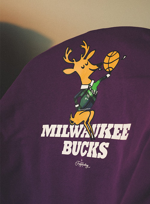 Bucks In Six x Trophy Hunting Milwaukee Bucks Hooded Sweatshirt- stylized shoot 